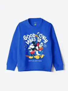 YK Disney Boys Mickey Mouse & Friends Printed Pure Cotton Pullover