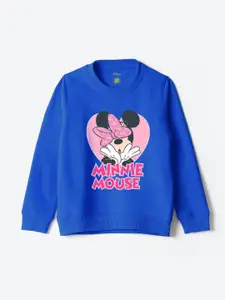 YK Disney Girls Minnie Mouse Printed Pure Cotton Pullover