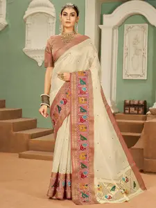 RAJGRANTH Woven Design Zari Silk Cotton Patola Saree