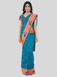 KAJREE Woven Design Zari Silk Blend Paithani Saree