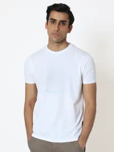 RARE RABBIT Round Neck Slim Fit Cotton T-shirt