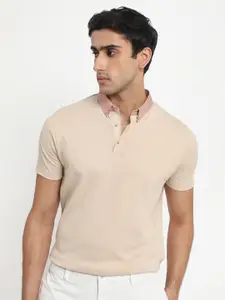 RARE RABBIT Polo Collar Slim Fit Cotton T-shirt