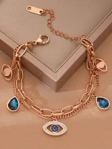 Designs & You American Diamond Rose Gold-Plated Wraparound Bracelet