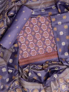 SALWAR STUDIO Ethnic Motifs Printed Pure Cotton Unstitched Dress Material