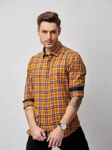 MOZZO Classic Slim Fit Checked Cotton Casual Shirt