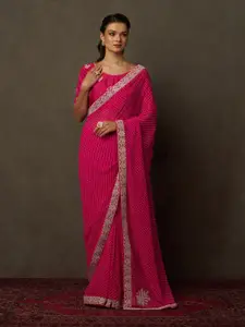 Saree mall Bandhani Embroidered Pure Georgette Bandhani Sarees
