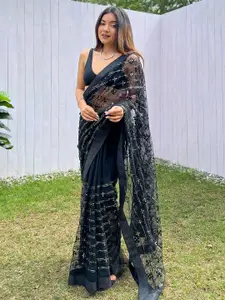 Saree mall Embellished Sequinned Net Sarees