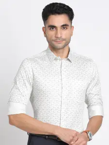 Turtle Micro Ditsy Printed Modern Slim Fit Pure Cotton Formal Shirt