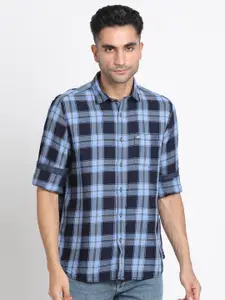 Turtle Relaxed Slim Fit Checked Pure Cotton Casual Shirt
