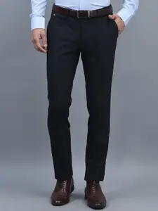 CANOE Men Smart Mid-Rise Easy Wash Formal Trousers