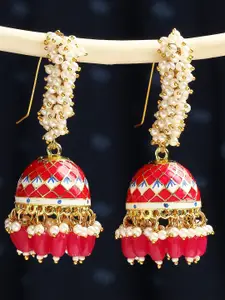 OOMPH Pearls Beaded Dome Shaped Jhumkas
