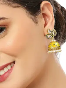 OOMPH Kundan-Studded Dome-Shaped Jhumkas