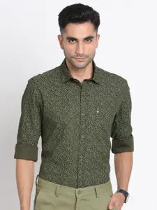 Turtle Relaxed Slim Fit Micro Disty Printed Casual Shirt