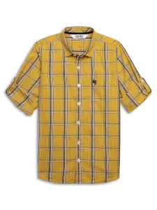 Cantabil Boys Windowpane Checked Comfort Cotton Casual Shirt