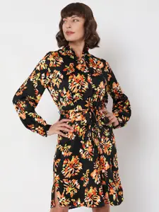 Vero Moda Floral Printed Ruffled Wrap Dress