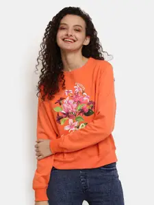 V-Mart Floral Printed Cotton Pullover Sweatshirt