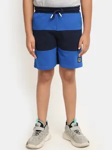 V-Mart Boys Colourblocked Twill Weave Mid Rise Cotton Shorts