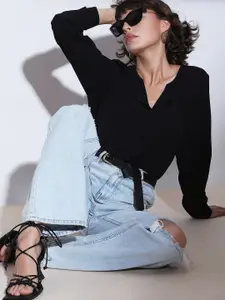 Vero Moda Cuban Collar Long Sleeves Polyester Casual Shirt