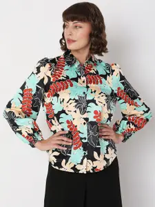 Vero Moda Conversational Print Puff Sleeve Polyester Casual Shirt