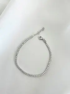 HIFLYER JEWELS Sterling Silver Cubic Zirconia Link Bracelet