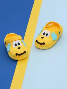 Yellow Bee Boys Puppy Pattern Clogs