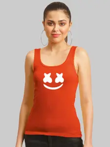 FBAR Graphic Printed Scoop Neck Shoulder Strap Cotton Tank Top