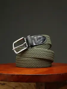 LOUIS STITCH Men Braided Stretchable Belt With Leather End
