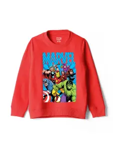 Wear Your Mind Boys Marvel Avengers Printed Round Neck Cotton Sweatshirt
