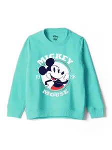 Wear Your Mind Boys Mickey Mouse Graphic Printed Round Neck Cotton Regular Sweatshirt