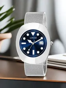 LOREM Men Patterned Dial Bracelet Style Straps Analogue Watch LR142