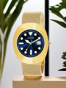 LOREM Men Printed Dial Bracelet Style Straps Analogue Watch LR139