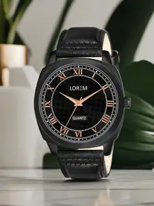LOREM Men Leather Straps Analogue Watch LR87