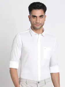 Turtle White Relaxed Slim Fit Cotton Formal Shirt