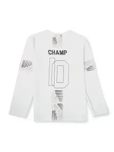 Gini and Jony Boys Typography Printed Cotton T-shirt