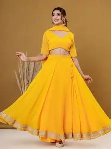 HOUSE OF JAMOTI Striped Ready to Wear Lehenga & Blouse With Dupatta