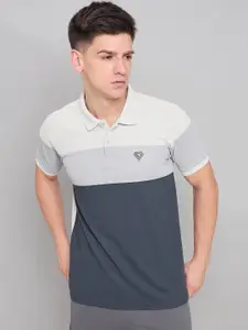 Technosport Slim Fit Colourblocked Polo Collar Antimicrobial Sports T-shirt