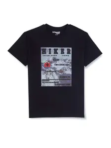 Gini and Jony Boys People & Places Printed Round Neck Cotton Regular Fit T-shirt