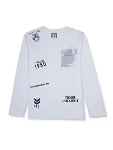 Gini and Jony Boys Typography Printed Long Sleeves Cotton T-shirt