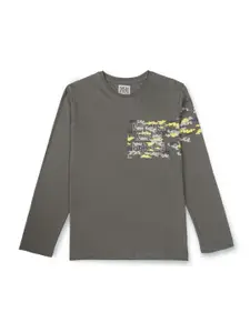 Gini and Jony Boys Typography Printed Cotton T-shirt