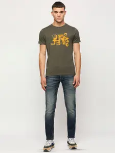 Pepe Jeans Typography Printed Pure Cotton Slim Fit T-shirt