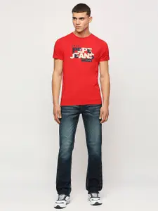 Pepe Jeans Typography Printed Pure Cotton Slim Fit T-shirt