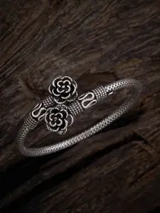 Kushal's Fashion Jewellery Rhodium-Plated Kada Bracelet