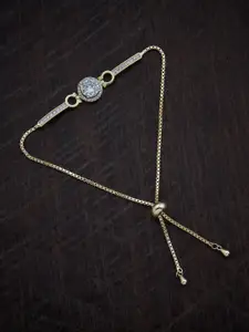 Kushal's Fashion Jewellery Cubic Zirconia Gold-Plated Link Bracelet