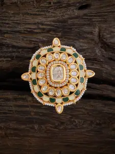 Kushal's Fashion Jewellery Gold-Plated Kundan-Studded & Studded Finger Ring