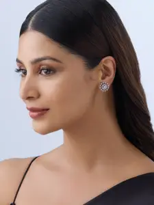 Kushal's Fashion Jewellery Rose Gold-Plated Zircon Embellished Bridal Studs