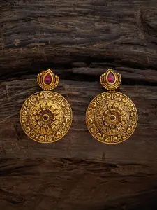 Kushal's Fashion Jewellery Gold-Plated Cubic Zirconia-Studded Contemporary Drop Earrings