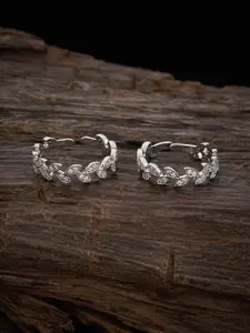 Kushal's Fashion Jewellery Set Of 2 Rhodium-Plated Zircon Studded Toe Rings