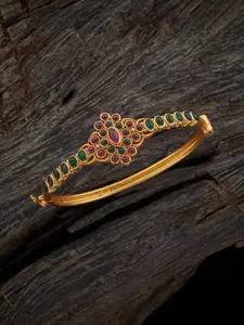 Kushal's Fashion Jewellery Gold-Plated Silver Temple Kada Bracelet