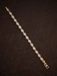 Kushal's Fashion Jewellery Gold-Plated Cubic Zirconia Studded Wraparound Bracelet