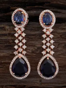 Kushal's Fashion Jewellery Embellished Bridal Ruby Rhodium Gold-Plated CZ  Pendant Set